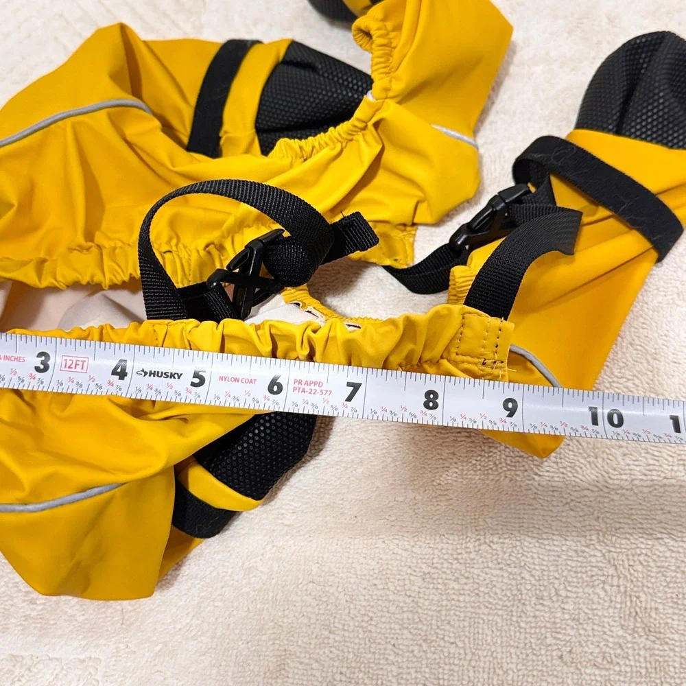 DogLemi Yellow Dog Raincoat Jumpsuit with Boots Size S